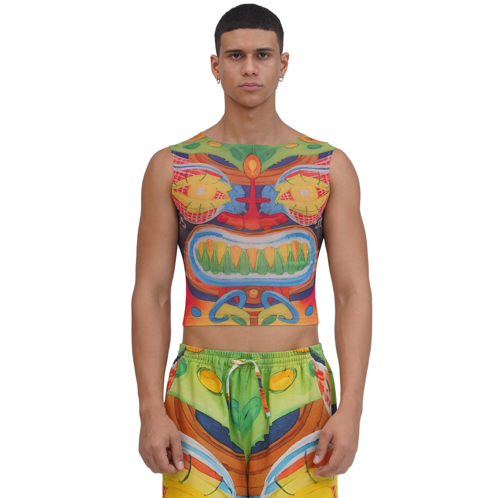 Tiki Mask Vest Top